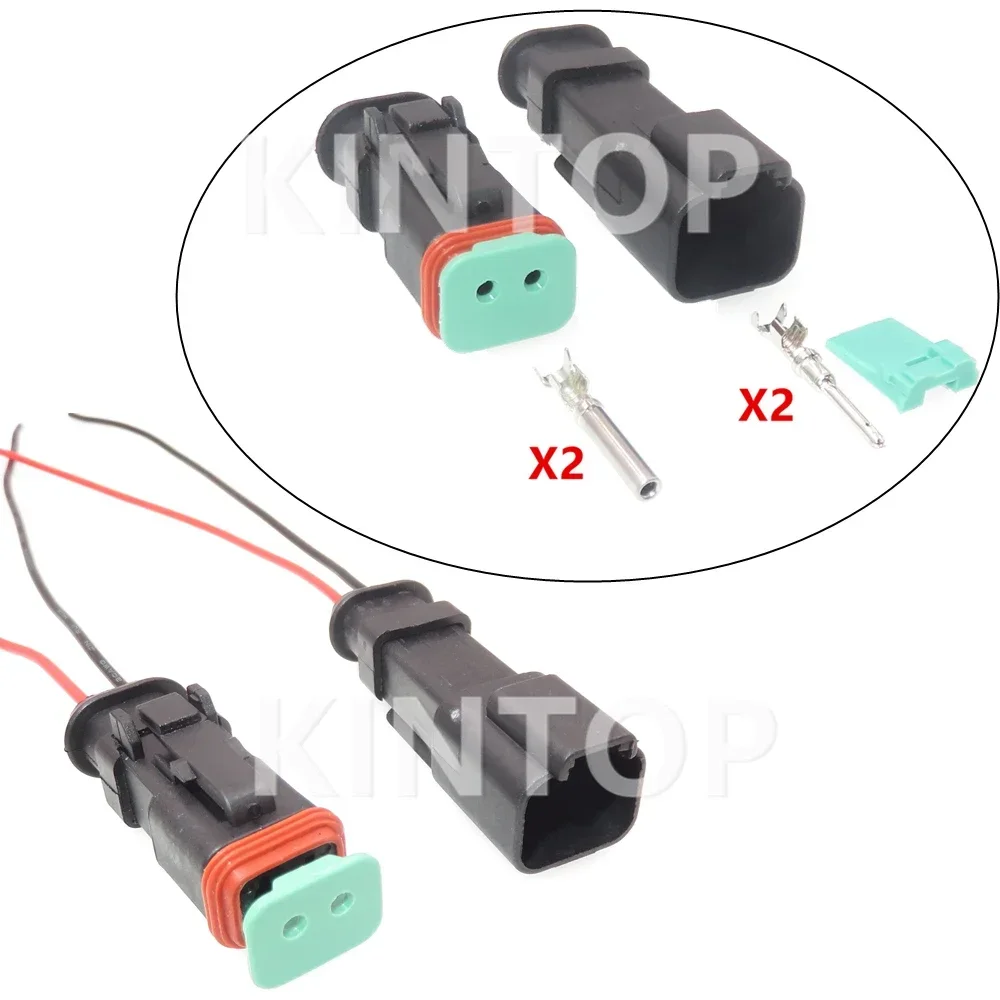 

1 Set 2 Pins Car Pump Cable Plug DT04-2P-E008 DT04-2S-E008 AC Assembly Auto Fuel Spray Nozzle Electric Wire Socket With Wires