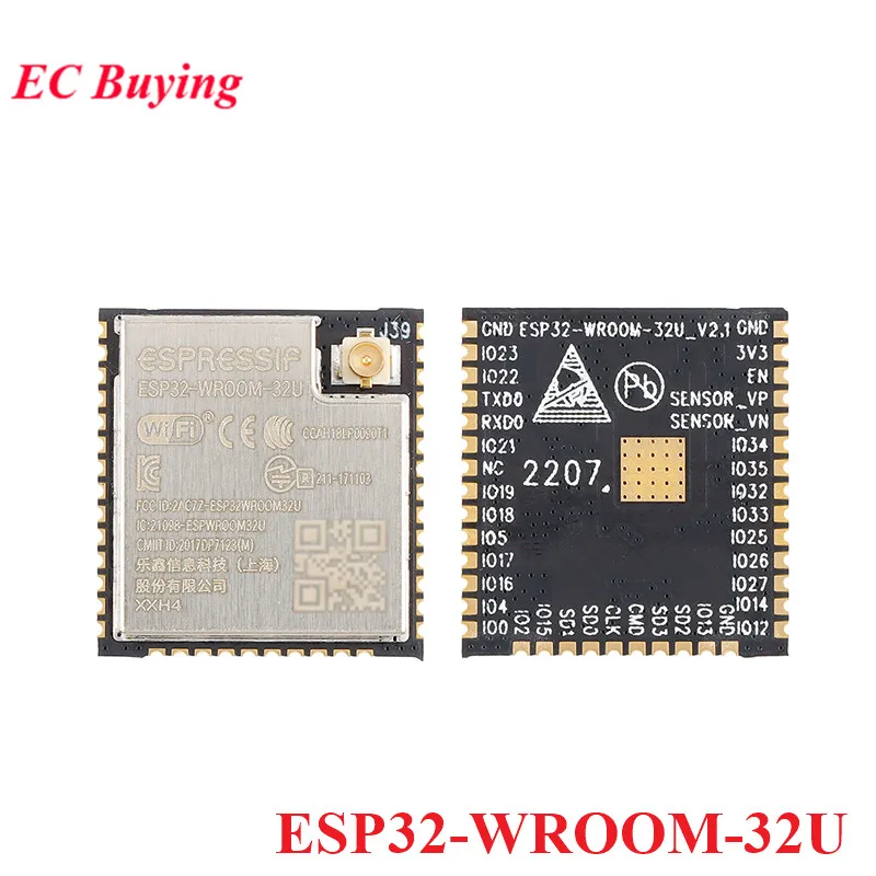 ESP32-WROOM-32U 4MB 8MB 16MB 플래시 ESP32 듀얼 코어 WiFi Bluetooth 호환 무선 Wi-Fi MCU 모듈 IOT ESP-32 WROOM 32U