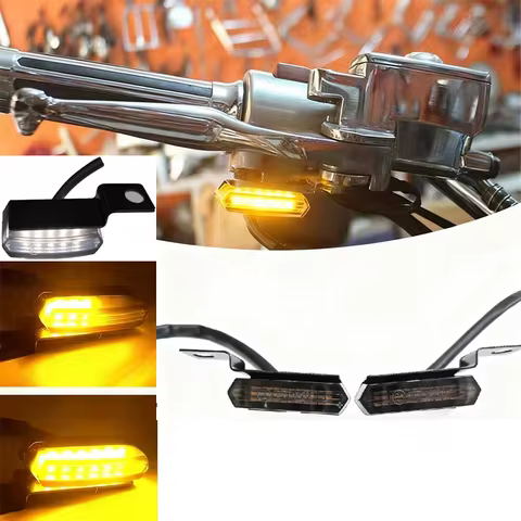 Motorcycle Turn Signals Handlebar Light For Harley Davidson Sportster 1200 883 2Pcs LED Amber Indicator Marker Lamp Modified