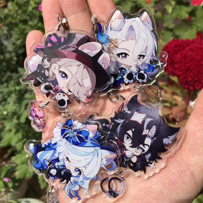 Genshin Impact Game Anime Keychain, Wriothesley, Kaedehara, Kazuha, Clorinde, Navia, Alhaitham, Furina Keychain, Pendant Prop, Danemark ge