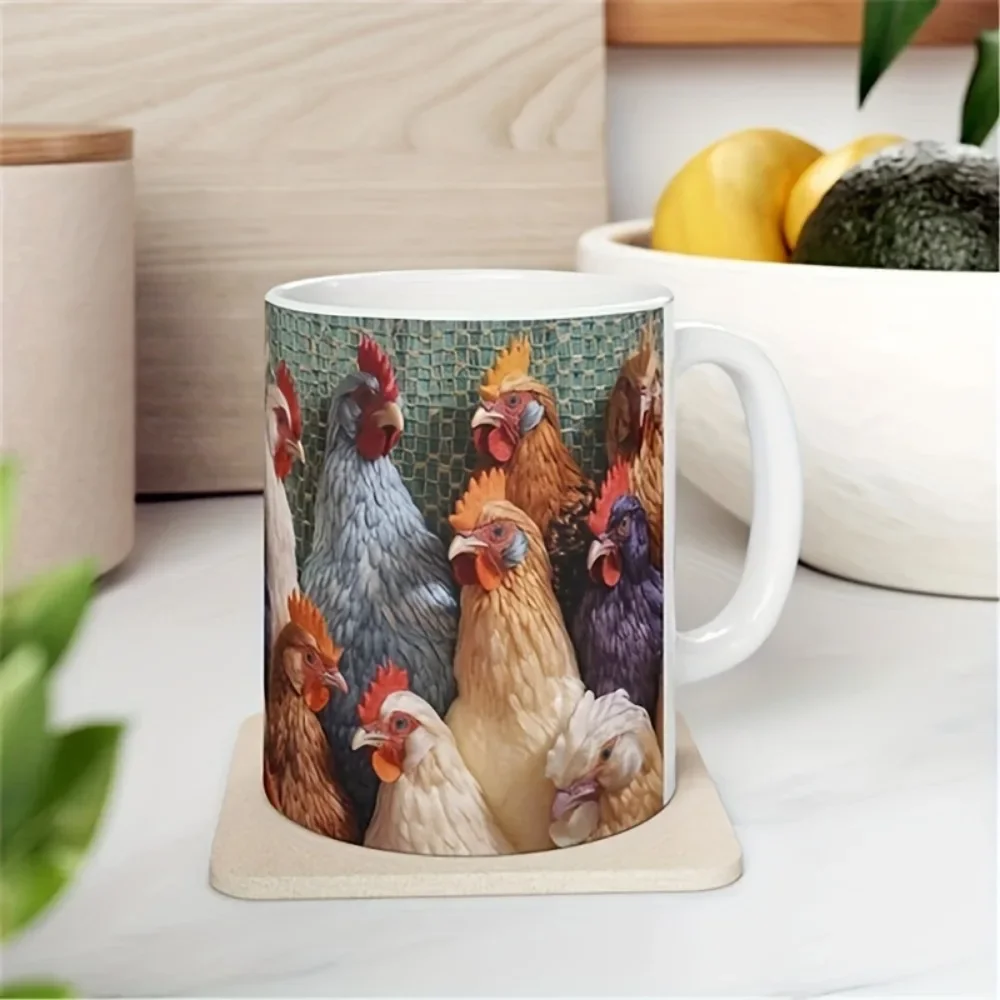 3D Ceramic Mug Rooster Cup Home Office Mug Gift for Friends Fun Mug Desktop Decoration Birthday Present Valentine's Day Gift