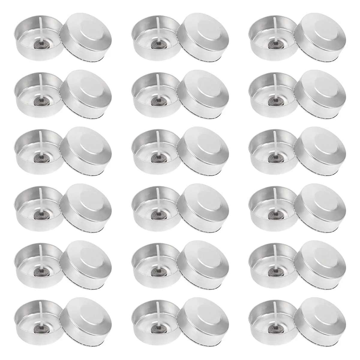 100Sets Aluminum Tea Lights Cups Candle Cup Case Empty Case Candle Wax Containers with Candle Wicks for DIY Craft Candle