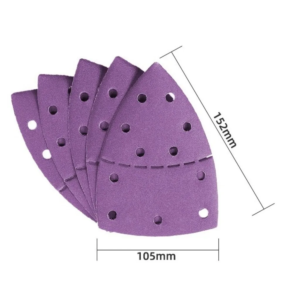 Multi-Purpose Triangle Sandpaper Alumina Oxide 60-2000 Grits Abrasive Sanding Paper 11 Holes Medium Grit Hook and Loop Sandpaper