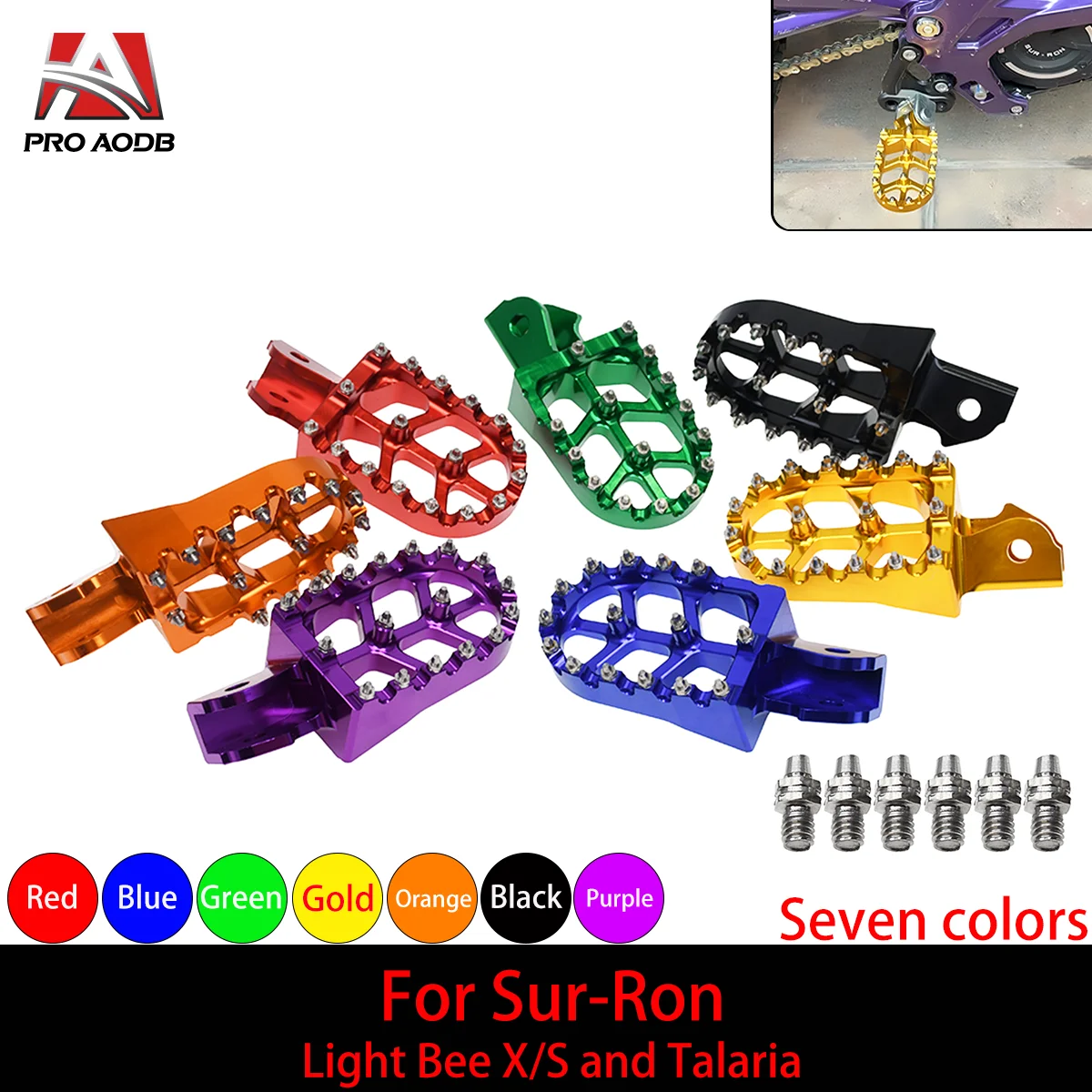 

For Sur-Ron Surron Sur ron Light Bee S Light Bee X Motorcycle CNC Footpegs Foot Pegs Rests Pedals Off-Road Electric Foot Pedals