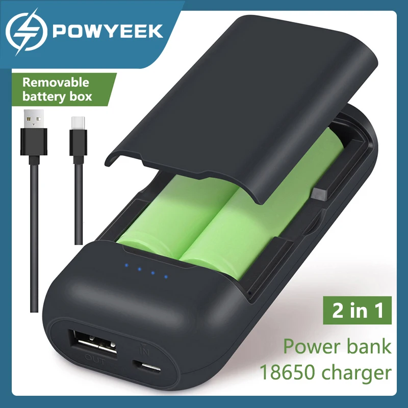 2*18650 Pojemnik na baterie Bezlutowe spawanie 18650 Przechowywanie baterii Pojemnik do ładowania dla 18700 217000   Etui na powerbank do szybkiego ładowania