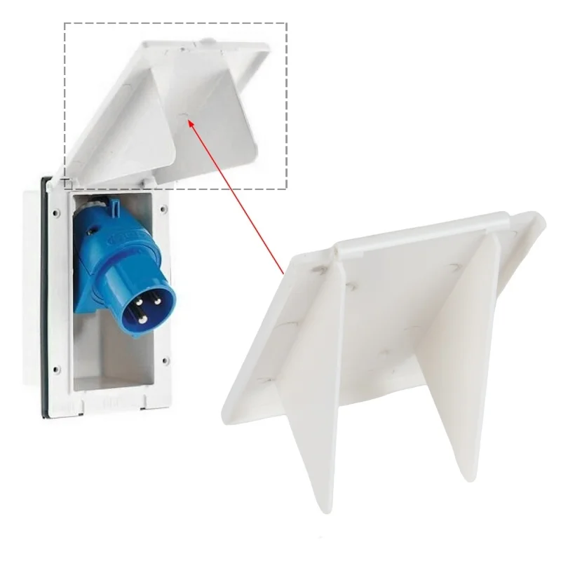 Replacement White Cover For Caravan External Power Socket Height 160mm X Width 100mm Lid For Electric Inlet Socket Box