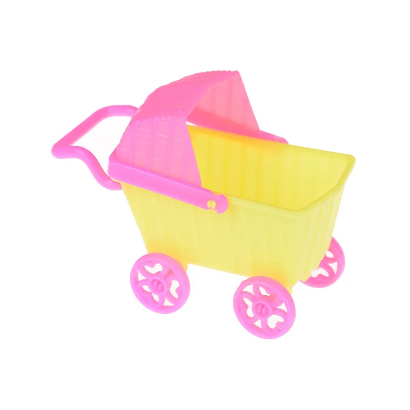 Mini Doll Shopping Cart Trolley Doll House Furniture Kid Toy For Doll