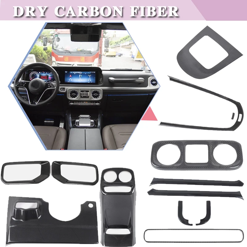 

For Mercedes-Benz G-Class G500 G63 W465 W463 2025 Real Carbon Fiber Car Central Control Cover Car Interior Exterior Accessories
