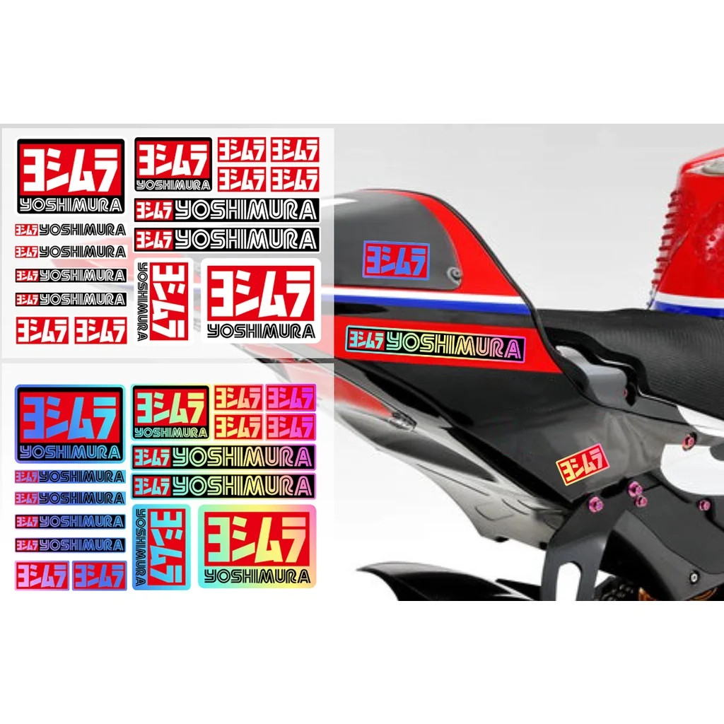 Yoshimura Reflective/Laser Motorcycle Stickers JDM Waterproof Decal Decor Motor Bike Scooter Body Helmet Sticker Accessories