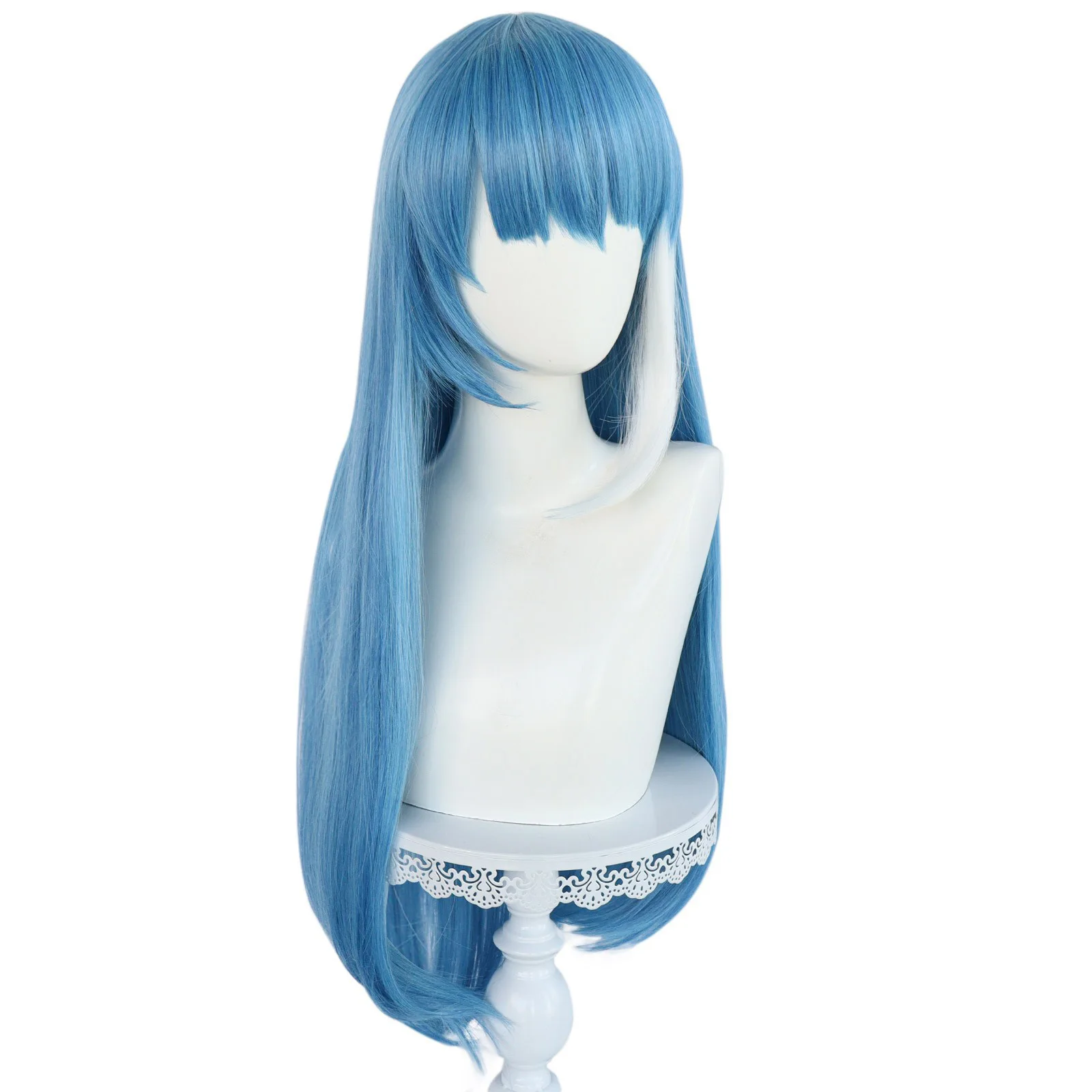 Yozakura-Perruque Synthétique Longue Mutsumi pour Cosplay, Bleu, Lisse, Accessoires de Carnaval d'Halloween