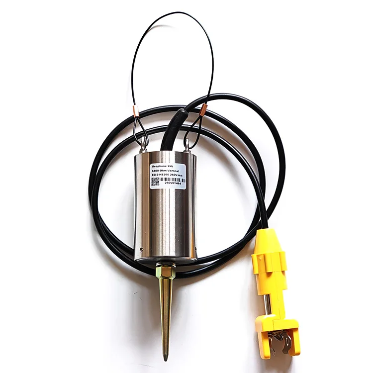 

Single EG-2-HS260 Geophone 2Hz Vertical Land Case with Split Spring Clips High Sensitivity 260V/m/s Seismic 2 Hz Geophone