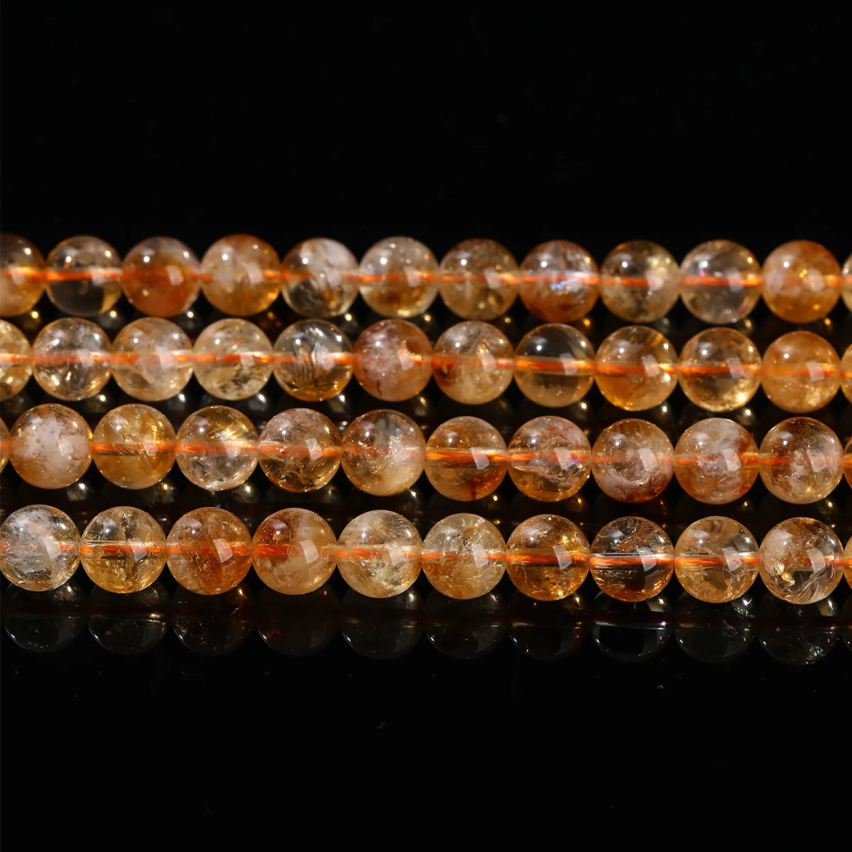 5A Natural Crystal Beads Round Yellow Tower Quartz Loose spacer Beads For Jewelry Making Diy Necklace Bracelet Accessory