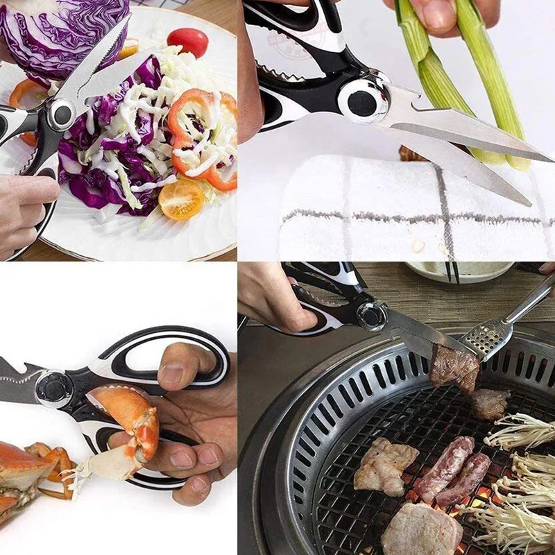 Stainless Steel Scissors Multifunctional Scissors Powerful Japan Chicken Bone Fish Scissors Household Kitchen Gadgets Scissors