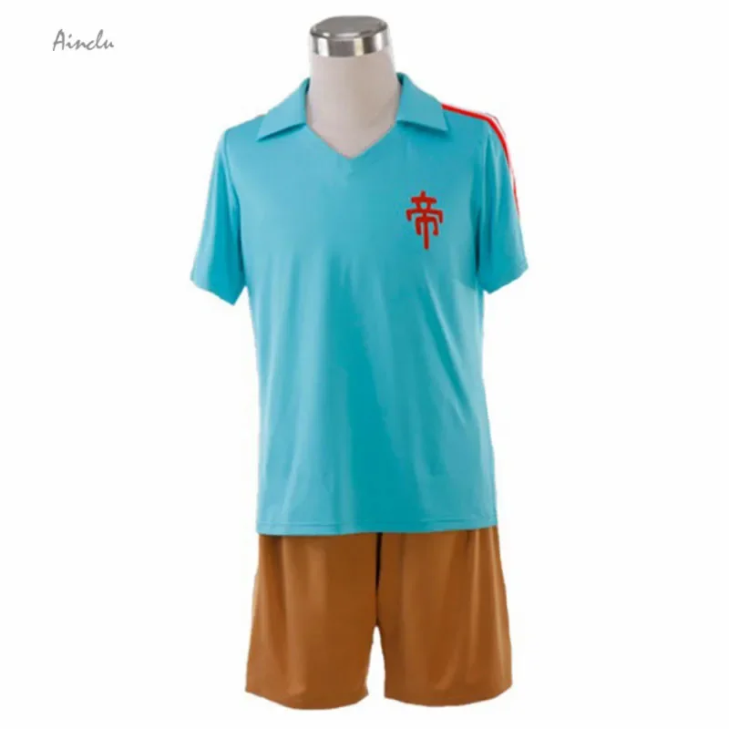 Ainclu Free Shipping New Inazuma Eleven Imperial School Cosplay Costume Blue Summer Football Boys Trikot