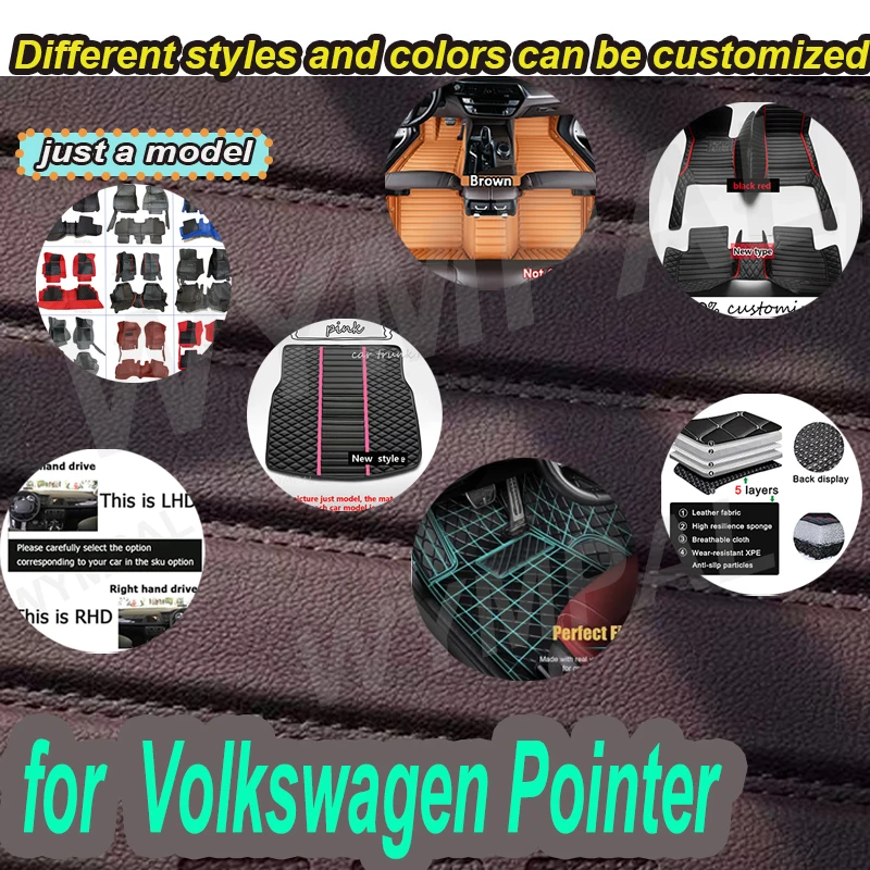 

LUXURY Customized Artificial Leather Car Floor Mat For Volkswagen Pointer 2004 2005 2006 Protect Your Vehicle's Interior Accesso