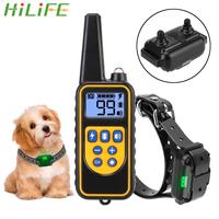 800m Rechargeable Electric IP67 Waterproof Remote Control Pet Dog Training Collar Shock Vibration Sound With LCD Display