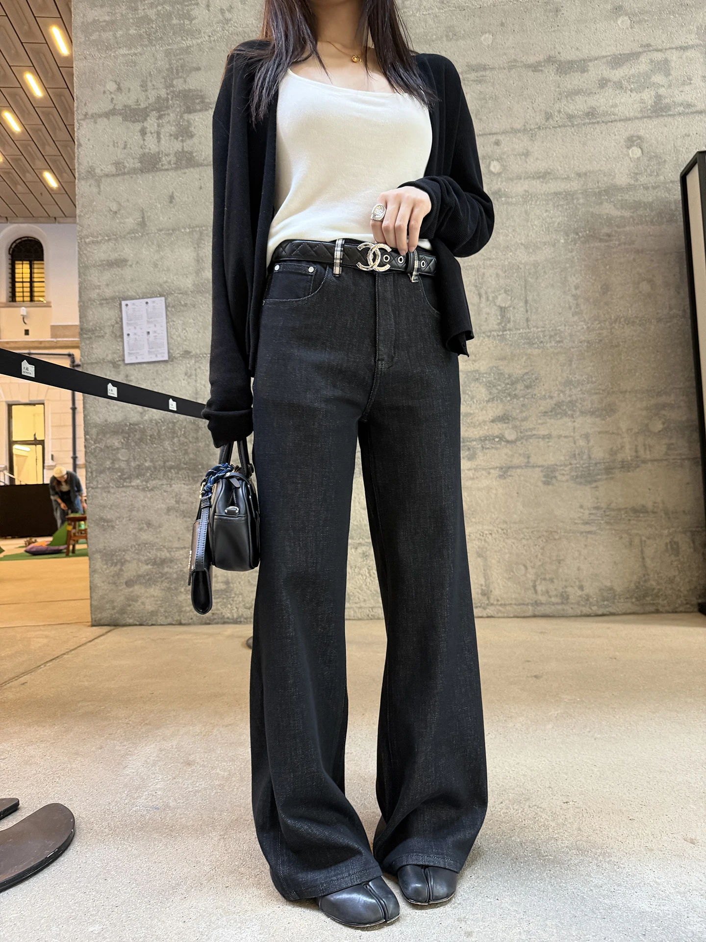 

EKOOL High Waist Loose Fit Straight Leg Jeans Women's Bla Denim Pants Spring 2026 Korean Sle plus Size Casual Trousers