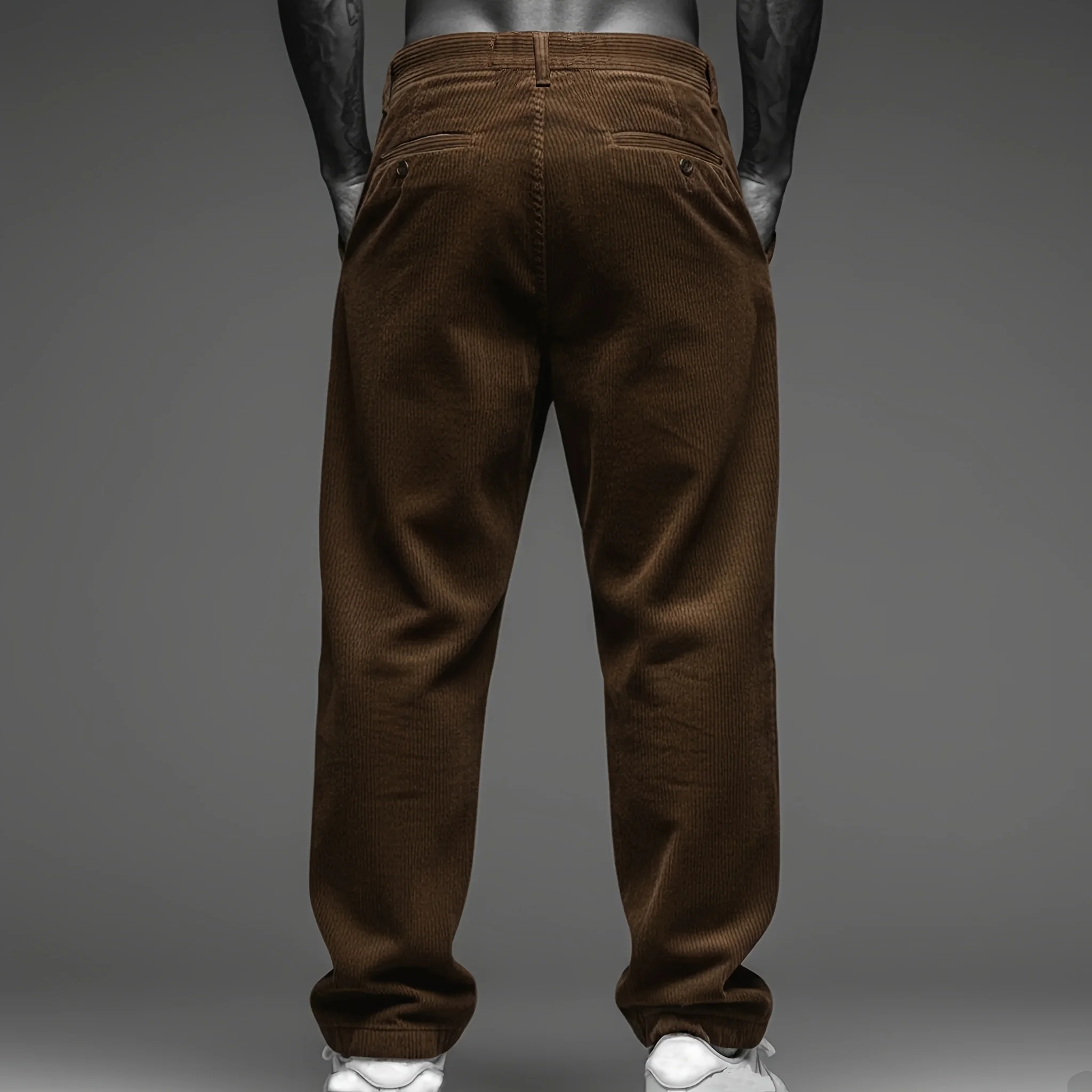 Neue Cordhose für Herren im Casual-Formal-Stil | Einfarbig mit mehreren Taschen, geeignet für Büro- oder Alltagskleidung im Frühling und Sommer. – Detail 2