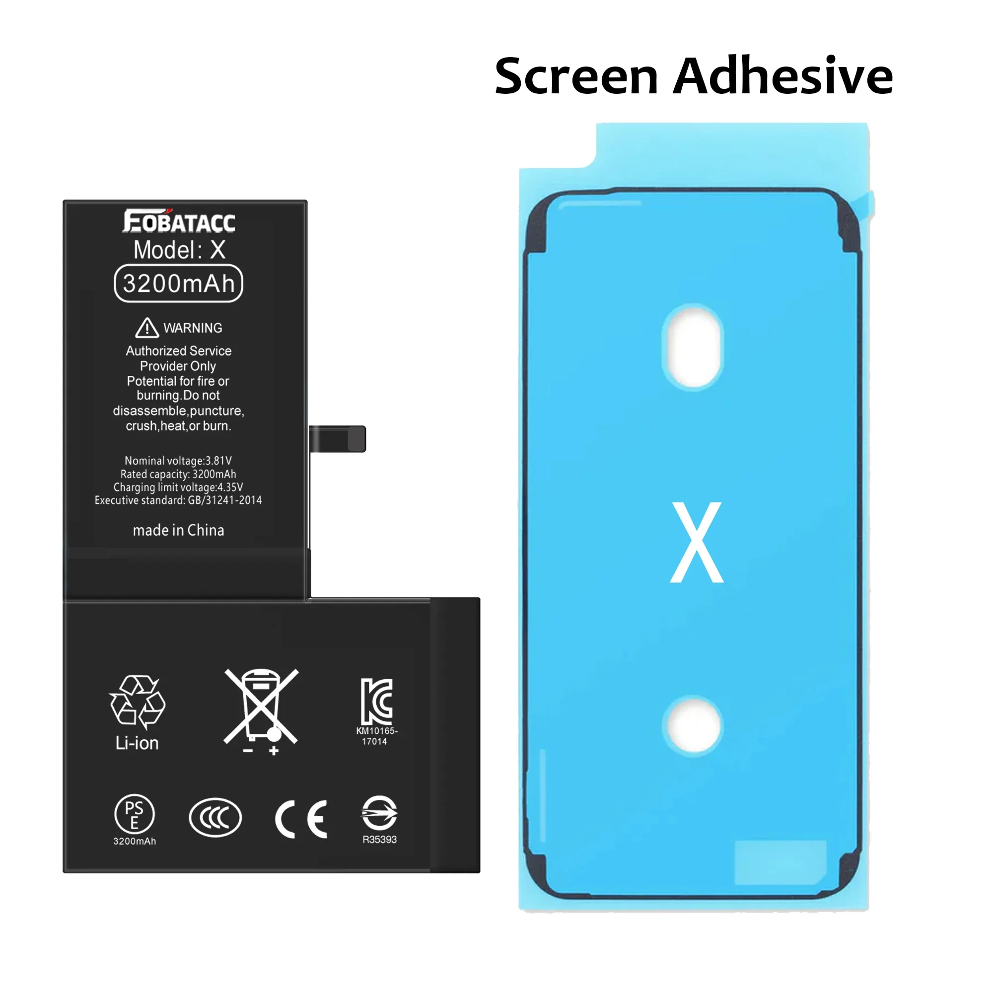 2025 YEARS EOBATACC High Quality 100% new Battery For  APPle Phone X  3200mah Battery+Tools