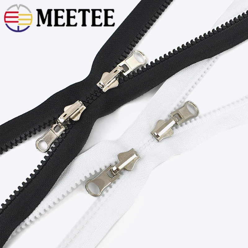 Meetee 65-300cm 5 # cerniere in resina cursori a doppia faccia cerniera aperta per piumino cappotto tenda da esterno Zip accessorio per cucire fai