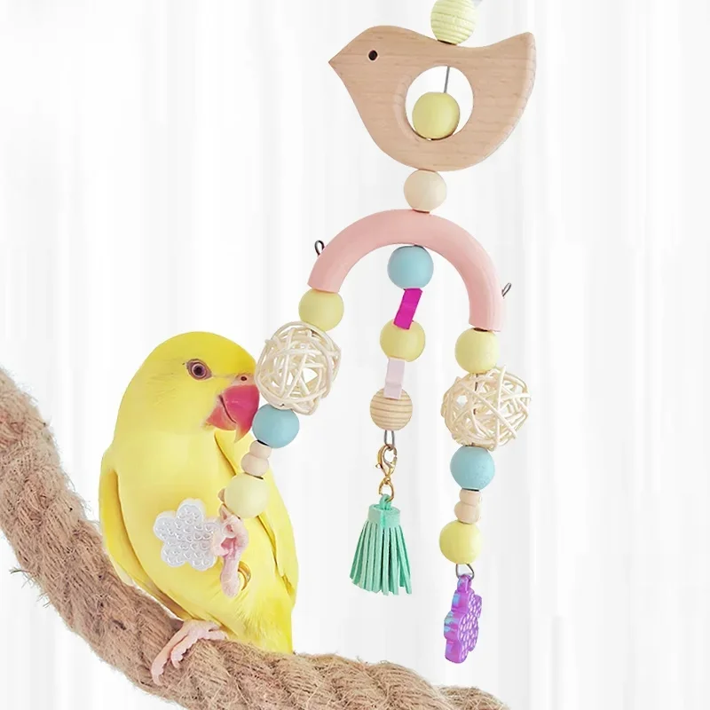 Parrot toy bird cage decorative pendant bird cage gnawing toy colored peony vine ball small bird toy