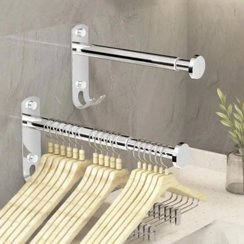 [S]Cloth Hanger Storage Rack Stainless Steel Wall-mounted Balcony Drying Punch-free Hanger Wall-mounted Balcony Drying Hook