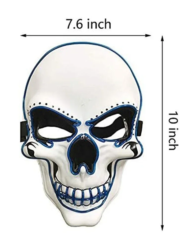 Mode Horror Halloween Schädel Maske LED Licht Cosplay Kostüm Cosplay Maske Halloween Leuchtende Schädel Maske Halloween Party