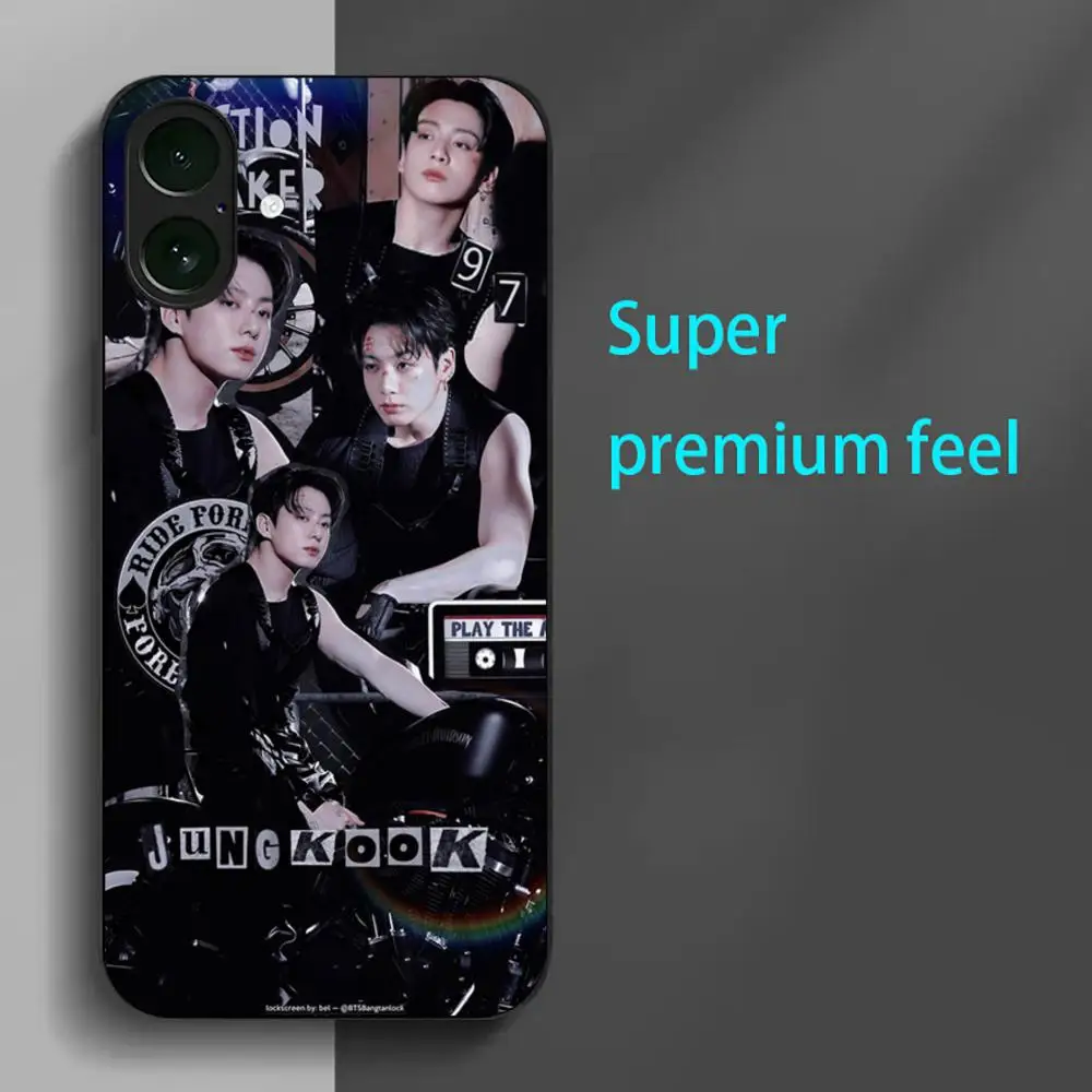 Korea J-Jungkook K-POP Singer Phone Case For iPhone 16 15 14 13 12 11 X XR XS 8 Plus Mini Pro Max Soft black Shockproof Cover