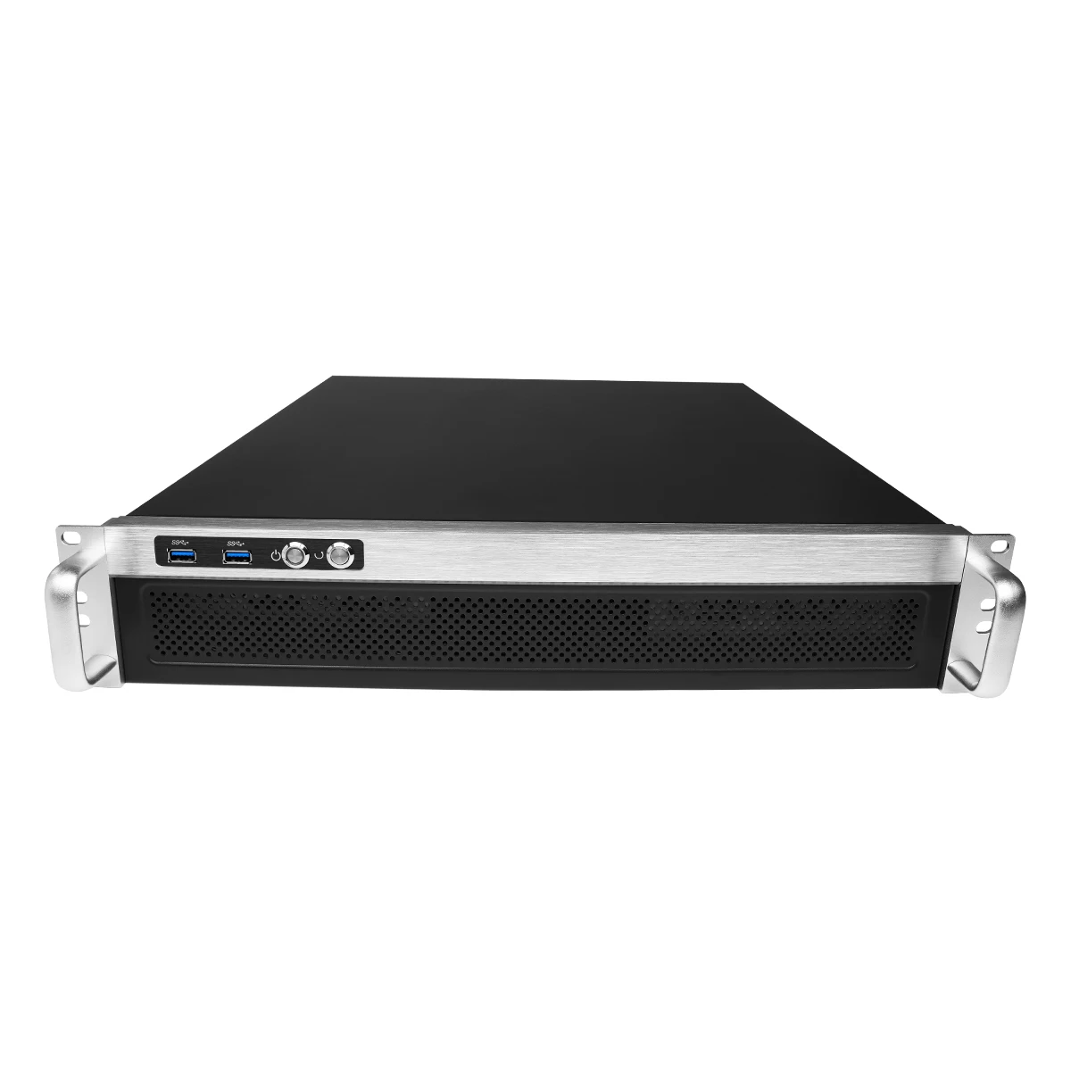 2U Rack Case 3 Or 7 PCIe Switchable Slots 70mm CPU Cooler USB 3.0 Aluminum Profile Front 1.0mm Steel 480mm Depth