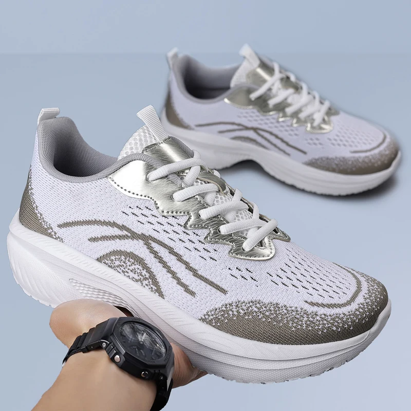 

Uniform Weave Unisex Mesh Running Shoes Tidy Mesh Texture Even Ventilation Comfort Touch Daily Outdoor Leisure Sport Shoes