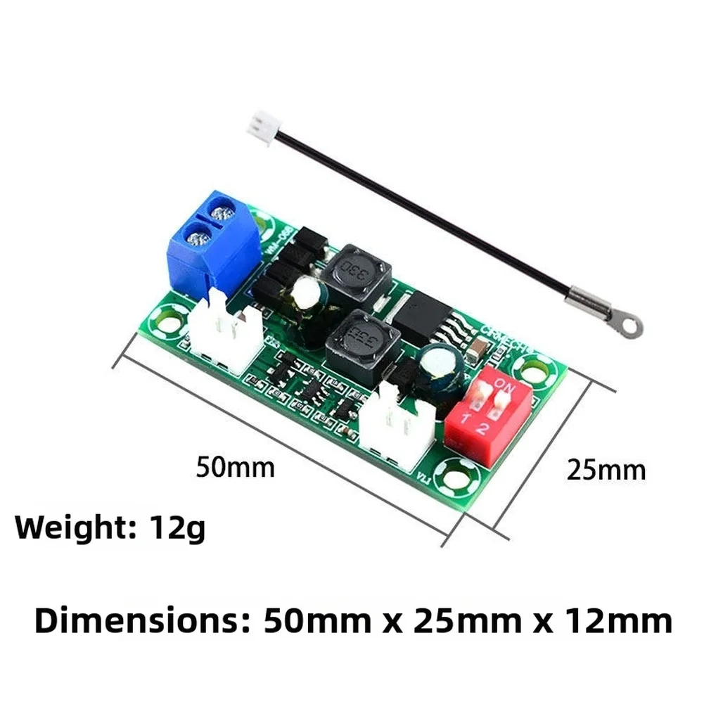 Electronic DC 5V/12V/24V Fan Speed Controller Module 4-Speed Adjustment 10K Probe Automatic Temperature Control Board Parts
