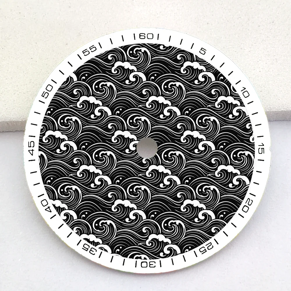 28.5mm Dial/35mm Dial NH35 Dial Silk Screen Dial Watch Parts Replacement Accessories Wave Ripple Dial NH35 Watch Dial