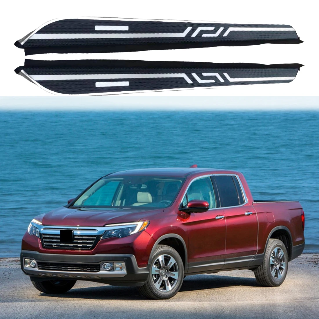 2PCS Side Step fits for Honda Ridgeline 2017 2018 2019 2020 2021 2022 2023 2024 Running Board Nerf Bars Stairs Aluminium Pedal