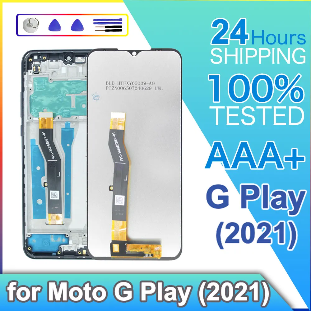 Novo LCD para Motorola Moto G Play 2021, Tela de Exibição LCD com Digitizador para o Telefone Moto G Play 2021, Tela LCD XT2093