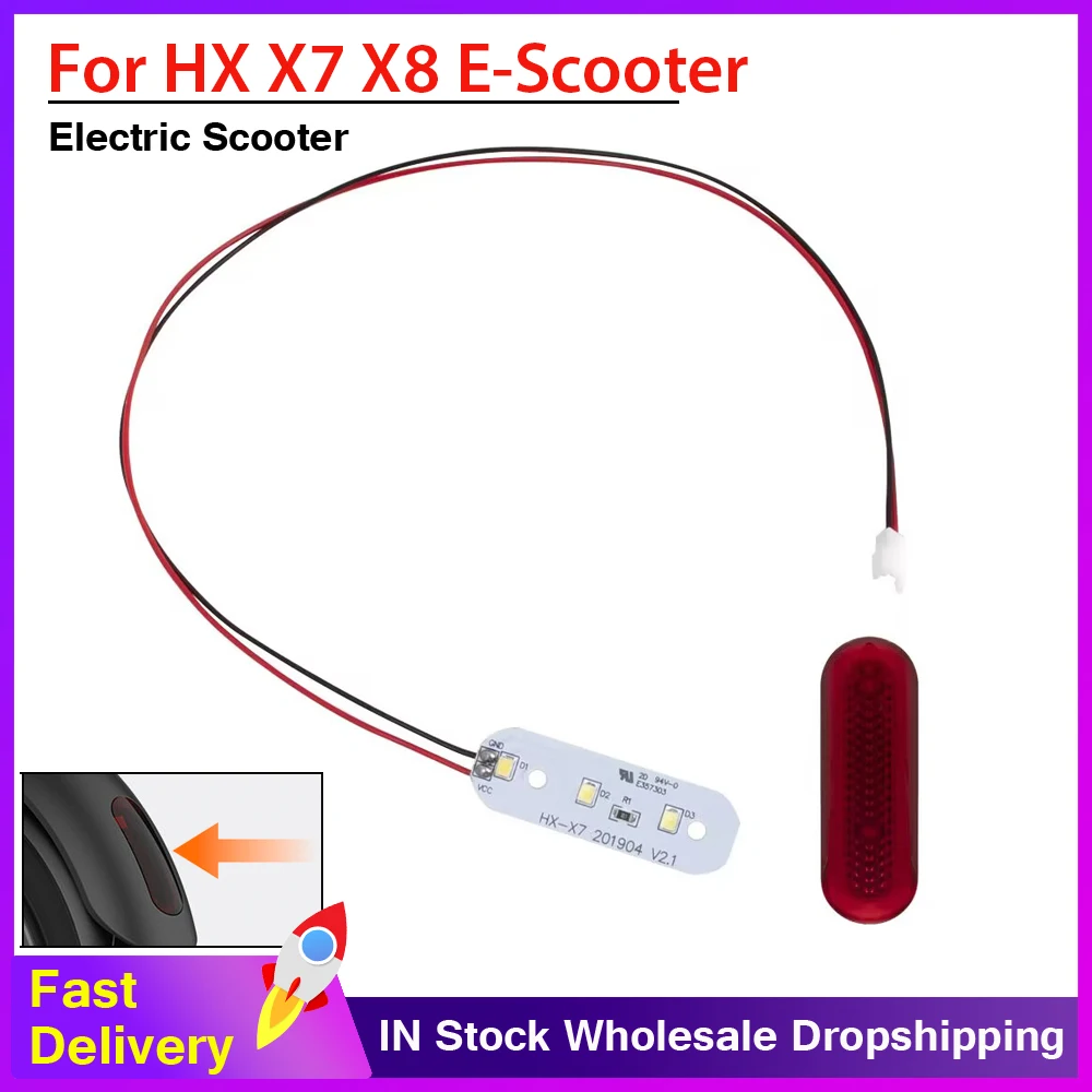 Tail Light Lamp Rear Mudguard LED Taillight Red Shell Cover for HX Electric Scooter X7 X8 KickScooter Parts Accessories