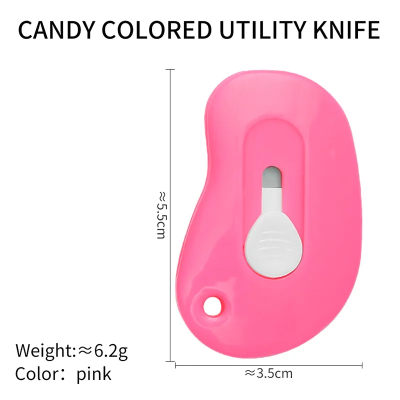 Cuchillo de utilidad de papelería Kawaii, Mini cuchillo de bolsillo, caja, cortador de papel, herramienta de arte artesanal, suministros escolares, 5 piezas