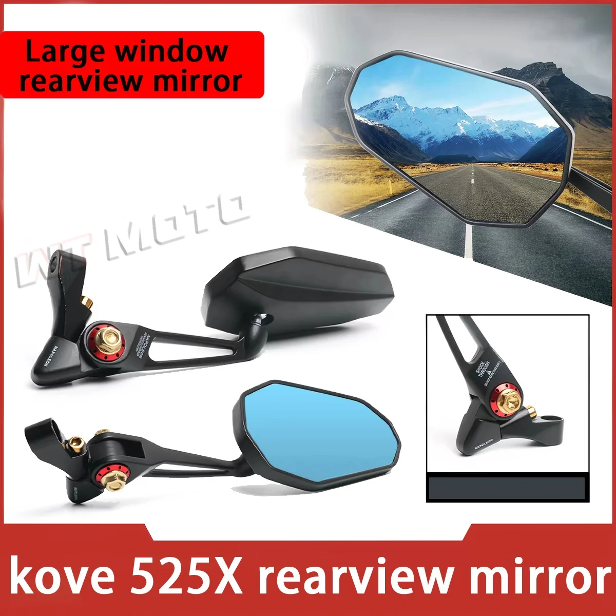 Fit KOVE 525X Motorcycle Rearview Mirror Side Reflector Rear View Mirror Modification Parts