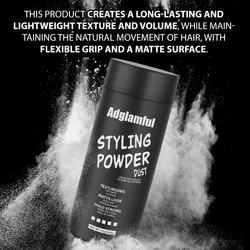 Adglamful Volumizing Powder 25g Travel Size Business Style Unisex Oil-Control Volumizing Natural and Refreshing