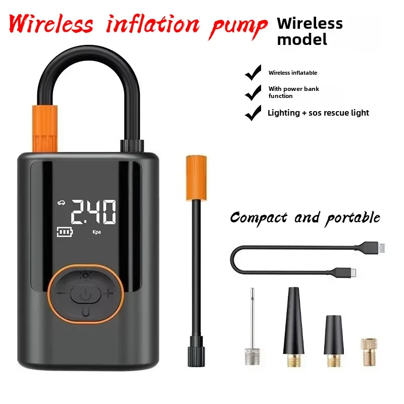 

Портативный цифровой автоматический насос для накачивания GEFENSI, подходящий для автомобилей, мотоциклов, велосипедов, беспроводных воздушных компрессоров