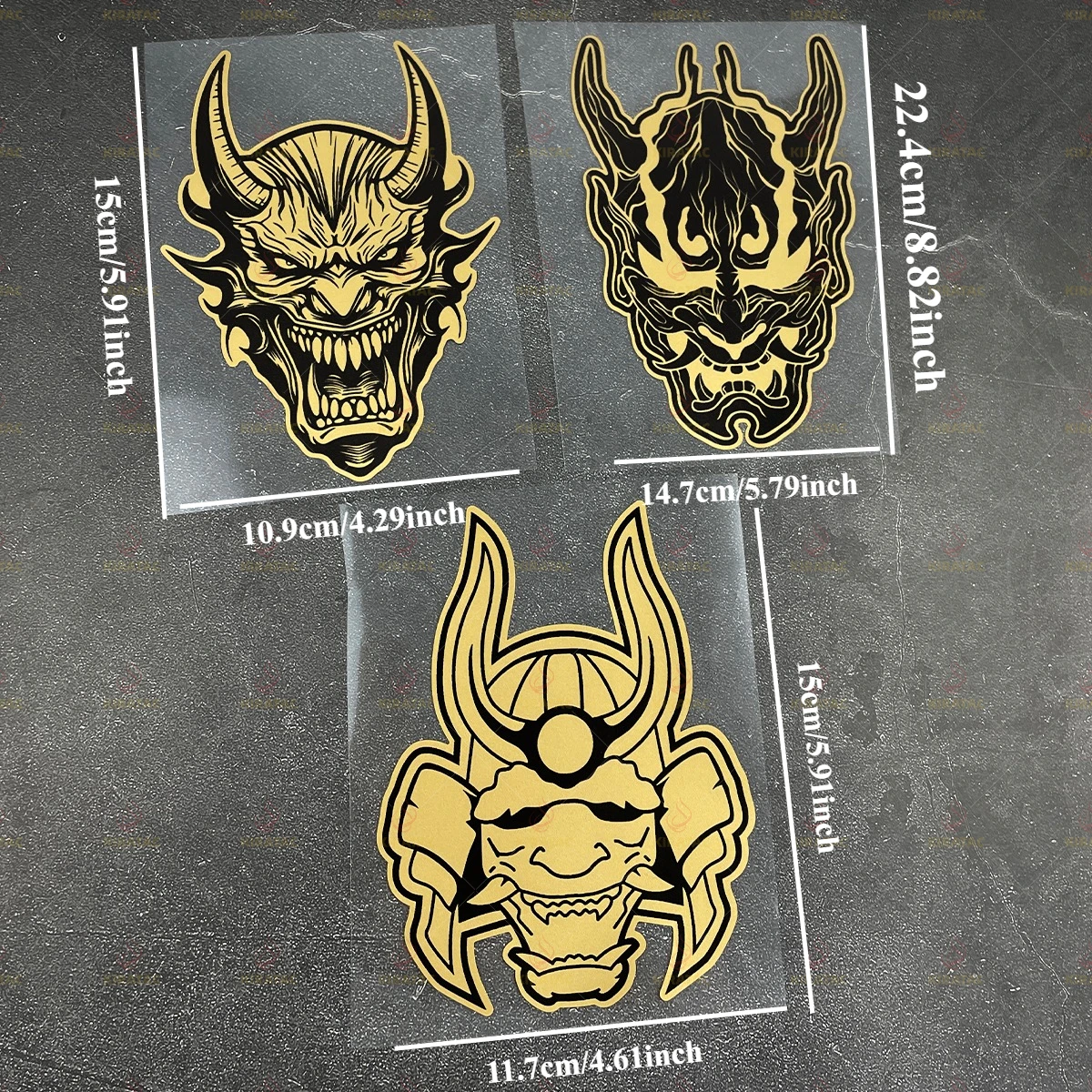 Golden Hannya Demon Sticker 2D Flat Waterproof Vinyl Decal for Motorcycle Scooter Car Window JDM Japanese Racing Decor