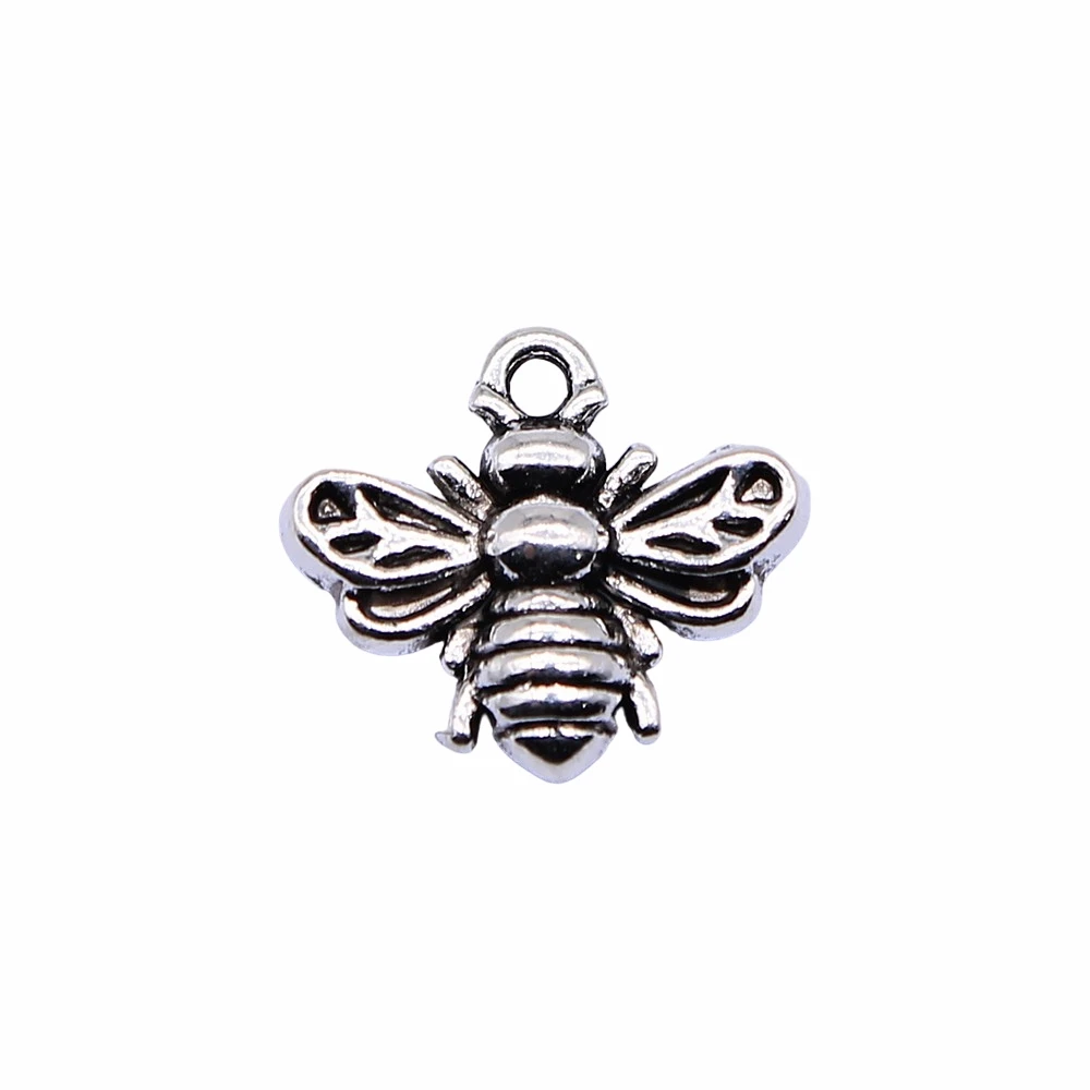 20pcs Antique Silver Bee Charms, DIY Jewelry Making