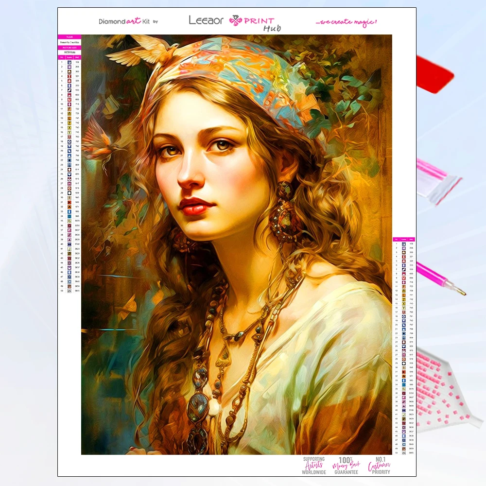 Portrait Diamond Painting Grace Beautiful Woman Series Full Rhinestone Mosaic Embroidery Cross Stitch Kit Home Decor Gift 5D Diy