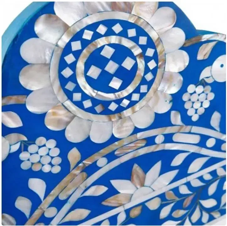 For Wooden Mirror Frame Design Bone Inlay Blue Decorative Handmade Framed Mirror Wall Decor Luxury Home