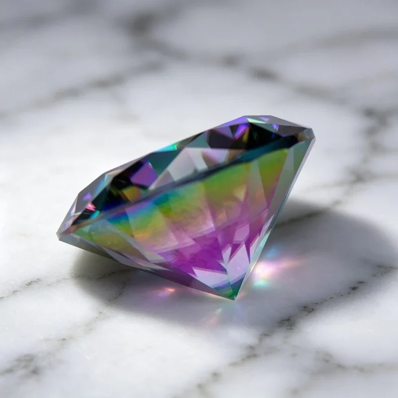 Moissanite Stone Round Shape Rainbow Green Lab Grown Gemstone for DIY Charms Jewelry Making Pass Diamond Tester with Certificate 4