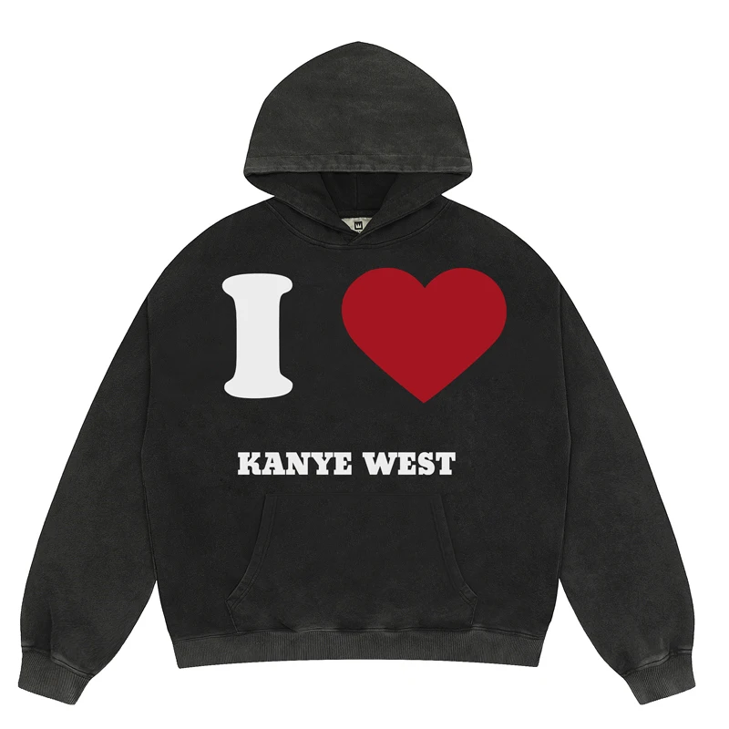 Winter New Product Kanye West Hoodies Love Slogan Printed Personalized Loose Unisex KANYE WEST Hooded Sweatshirts