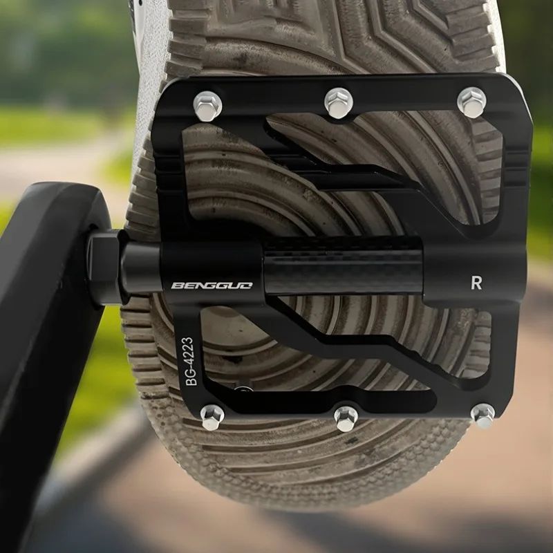 Aluminum Alloy Triperin Bike Pedal Waterproof Anti-slip Widened Carbon Fiber Bushing Bicycle Pedal CNC Process Bicycle Parts