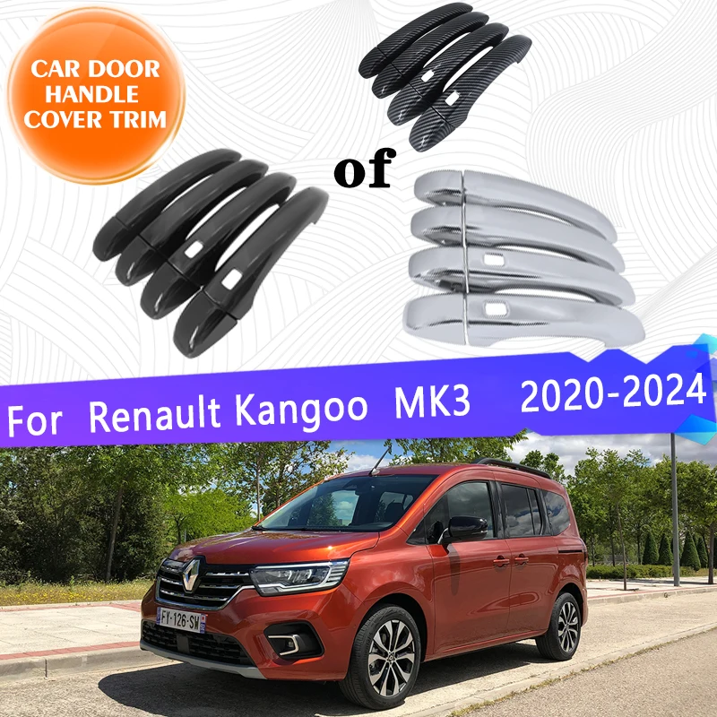 

For Renault Kangoo MK3 Nissan Townstar 2020~2024 Car Door Handles Anti-rust Covers Exterior Scratch Protective Decor Accessories