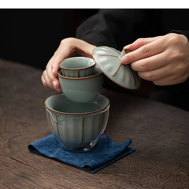 Outdoor Travel Tea Set Ceramic One Pot Two Cup Quick Portable Chinese Ceremony Pu'er Tie Guanyin Friend Gift