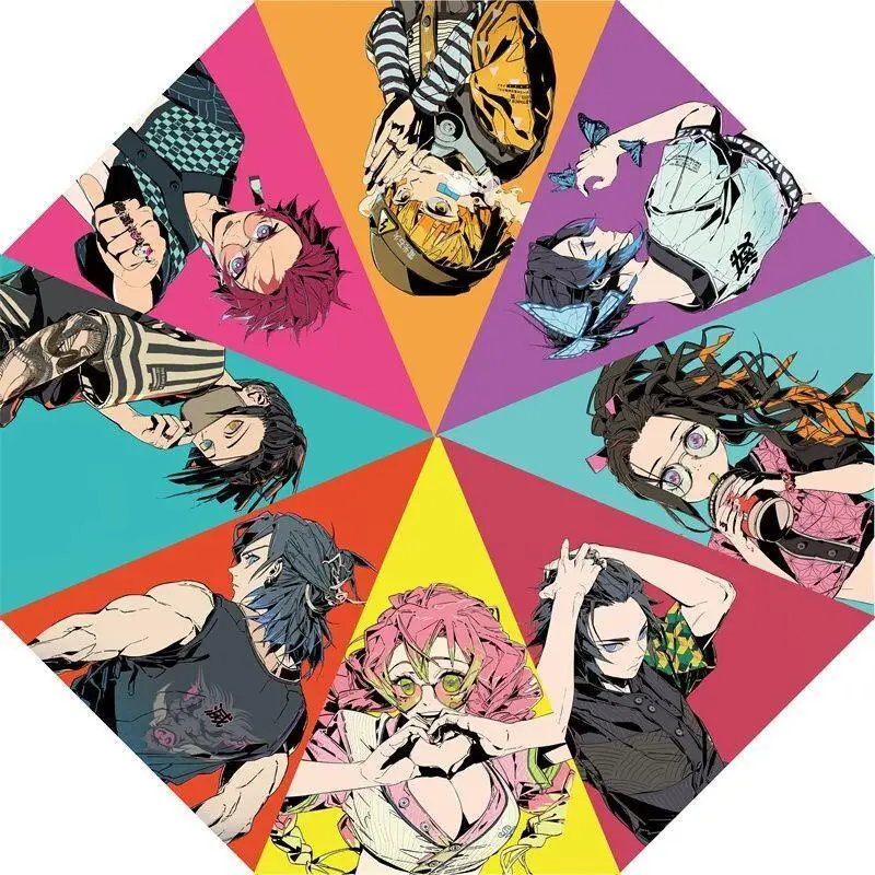 

Зонт Demon Slayer Kamado Tanjirou из полиэстеровой ткани, унисекс, для студентов, подарок на день рождения, трехсекционный, автоматический, складной, всепогодный, с защитой от УФ-излучения