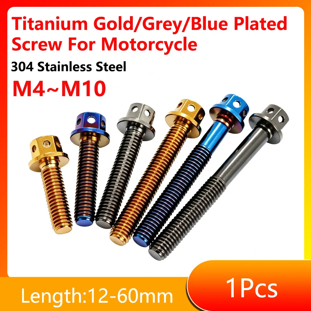 M4 M5 M6 M8 M10 304 Edelstahl-Innensechskantschrauben Titan Gold/Grau/Blau Beschichtete Schrauben für Motorräder